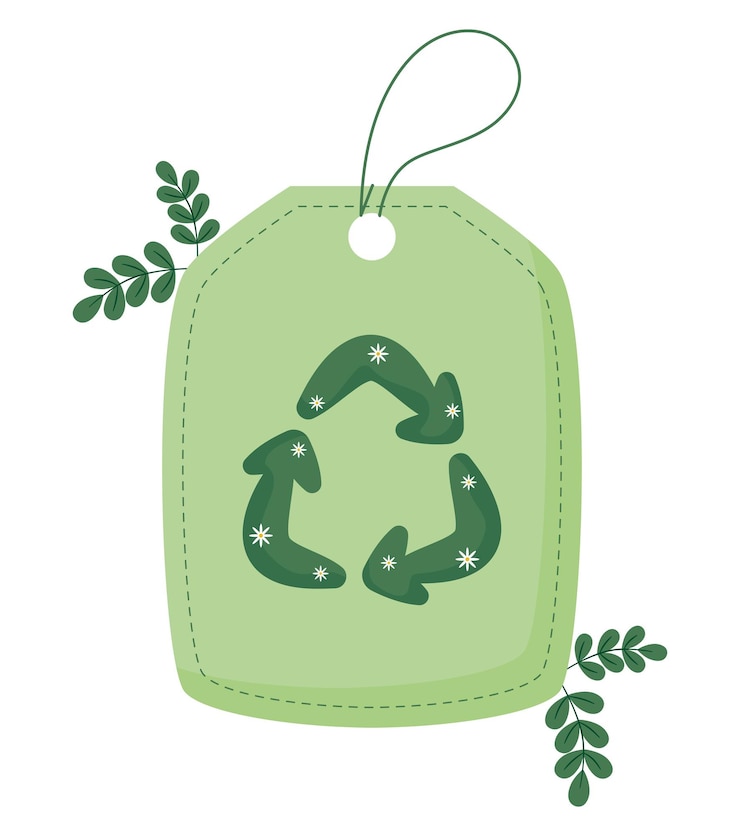 Vecteur gratuit marque de tissu recyclé