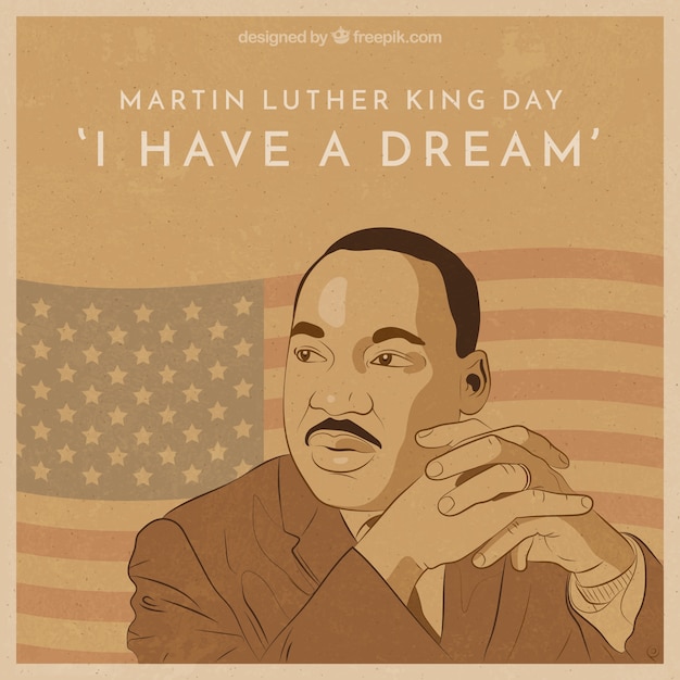 Martin luther king day background dans le style vintage