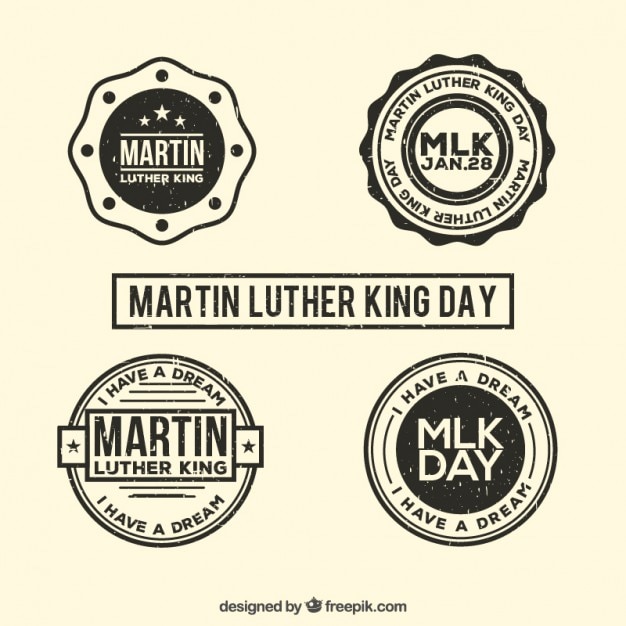 Vecteur gratuit martin luther king day insignes set