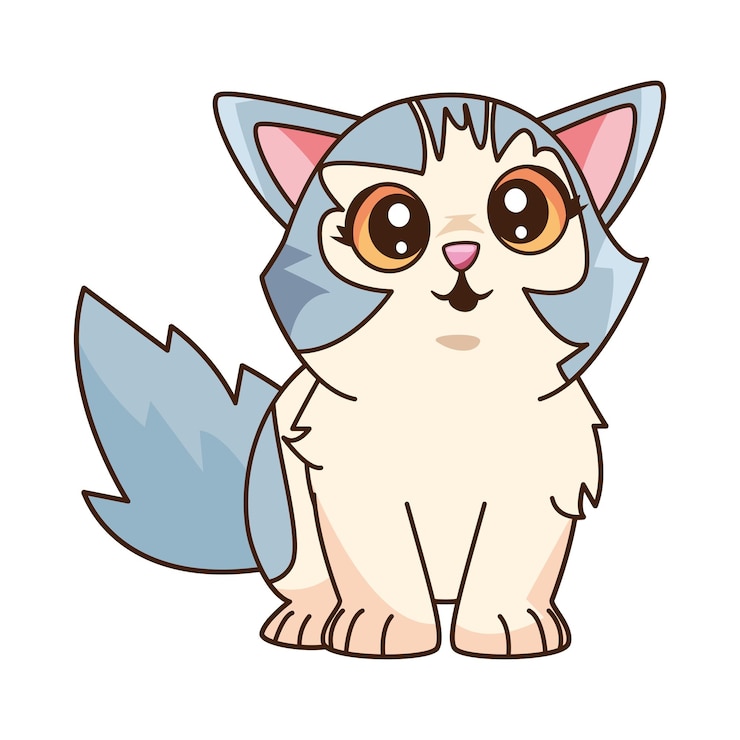 Vecteur gratuit la mascotte du chat est une illustration isolée mignonne