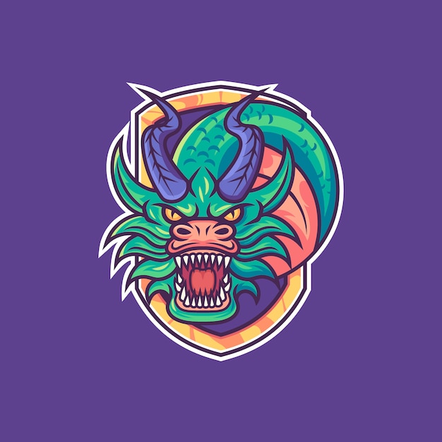 Vecteur gratuit mascotte de logo dragon