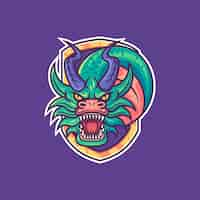 Vecteur gratuit mascotte de logo dragon