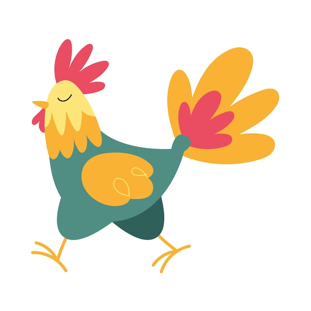 Vecteur gratuit mascotte de poulet joyeux