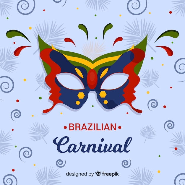 Vecteur gratuit masque coloré fond de carnaval brésilien
