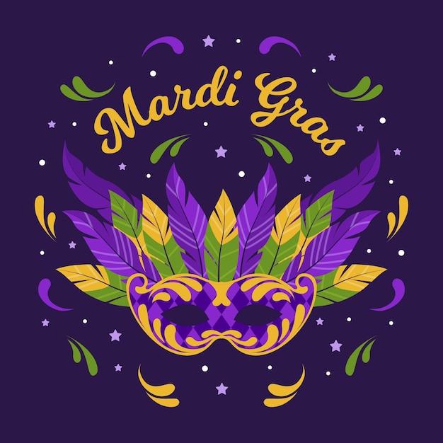 Vecteur gratuit masque de mardi gras dessiné à la main