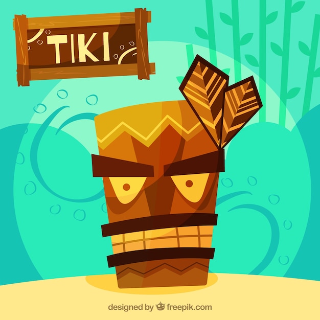 Vecteur gratuit masque tiki avec style ethnique