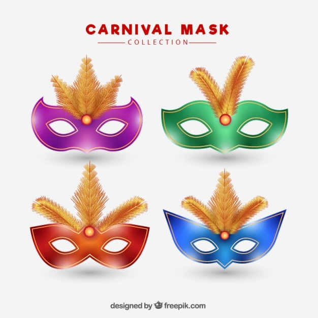 Masques Avec Des Plumes Pour Le Carnaval