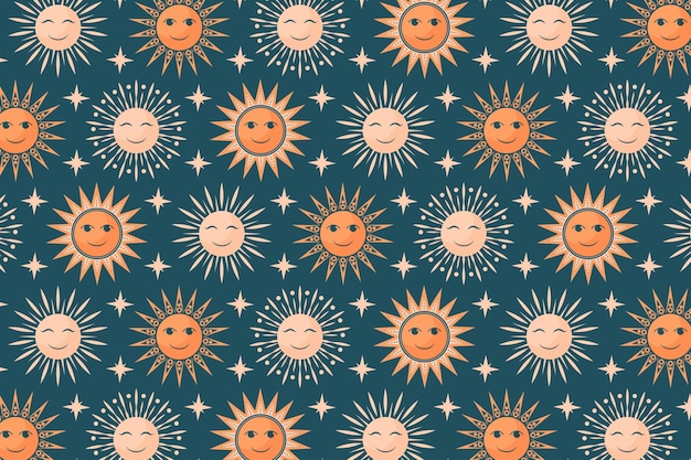 Vecteur gratuit matériau de motif de soleil design plat