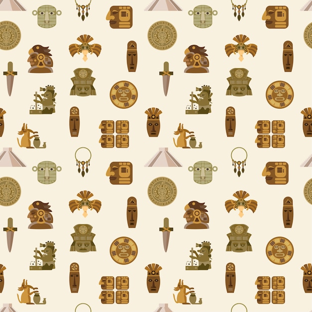 Vecteur gratuit maya seamless pattern