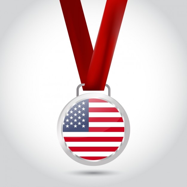 Médaille Avec Etats-unis Flag