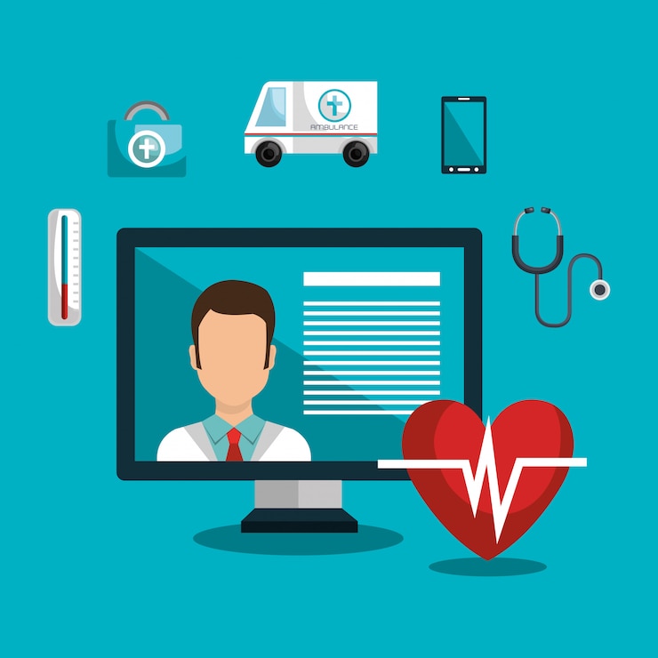 Vecteur gratuit médecine en ligne