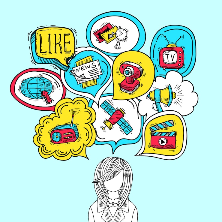 Vecteur gratuit media bubbles concept