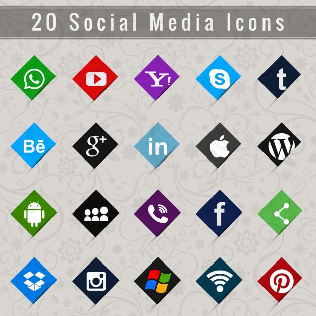 Les Médias Sociaux Icon Set