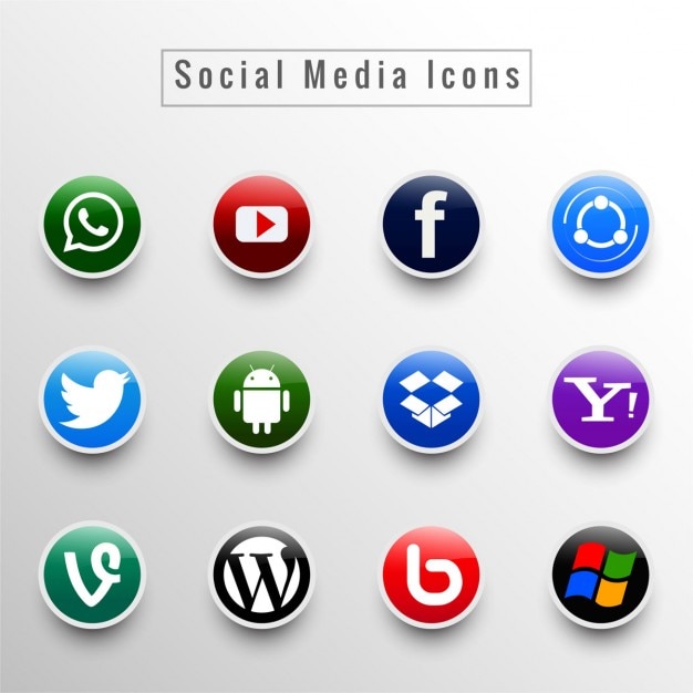 Les Médias Sociaux Icon Set