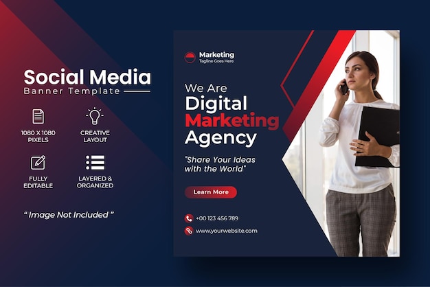 Vecteur gratuit médias sociaux de marketing numérique et modèle de publication instagram
