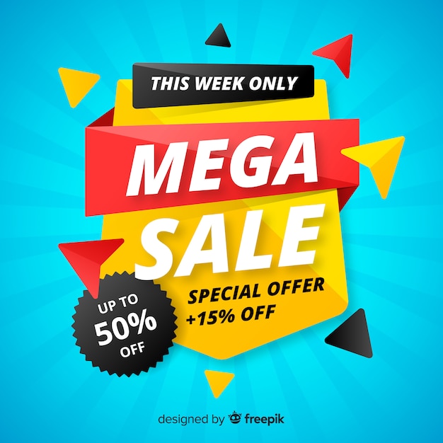 Vecteur gratuit mega sale banner