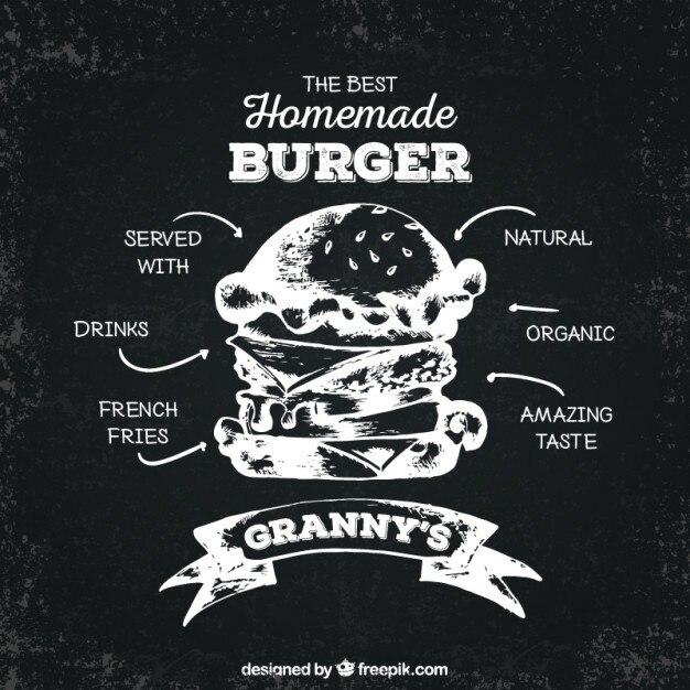 Vecteur gratuit le meilleur burger fait maison dans le style rétro