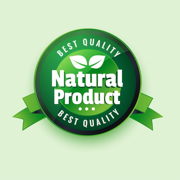 Vecteur gratuit meilleur stockeur d'étiquettes de produits naturels qaulity