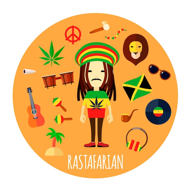 Membre de rastafari croyance et mode de vie accessoires de personnage