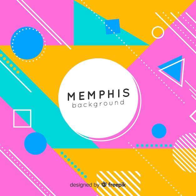 Memphis Fond Avec Différentes Formes Colorées