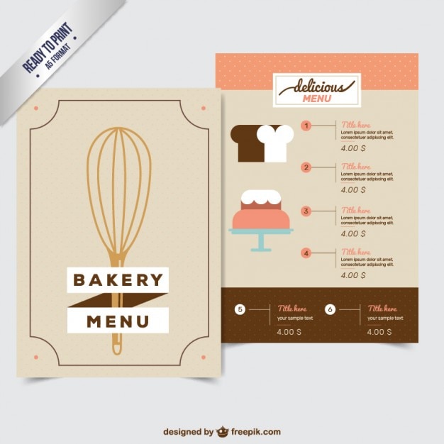 Menu Boulangerie Avec Un Outil De Cuisine