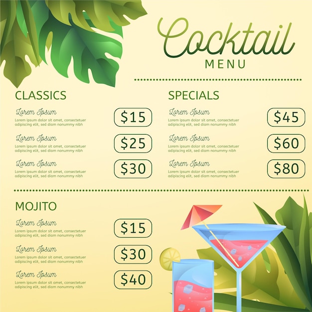 Menu Cocktail