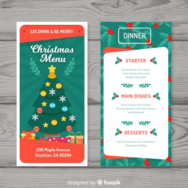 Menu de décoration de Noël