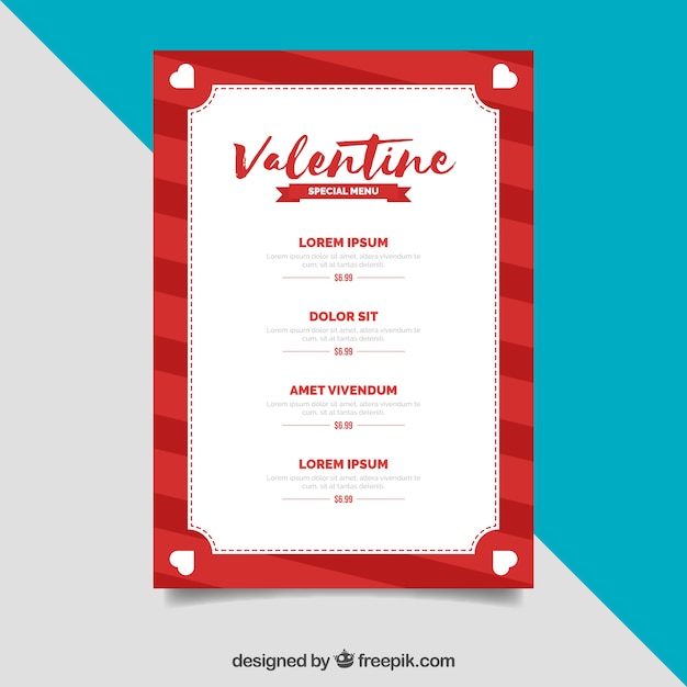 Menu Du Jour De La Saint-valentin