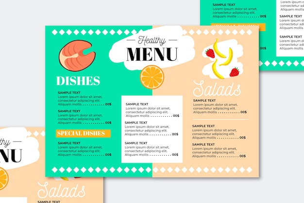 Menu Du Restaurant D'aliments Sains