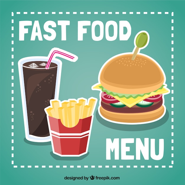 Vecteur gratuit menu fast-food