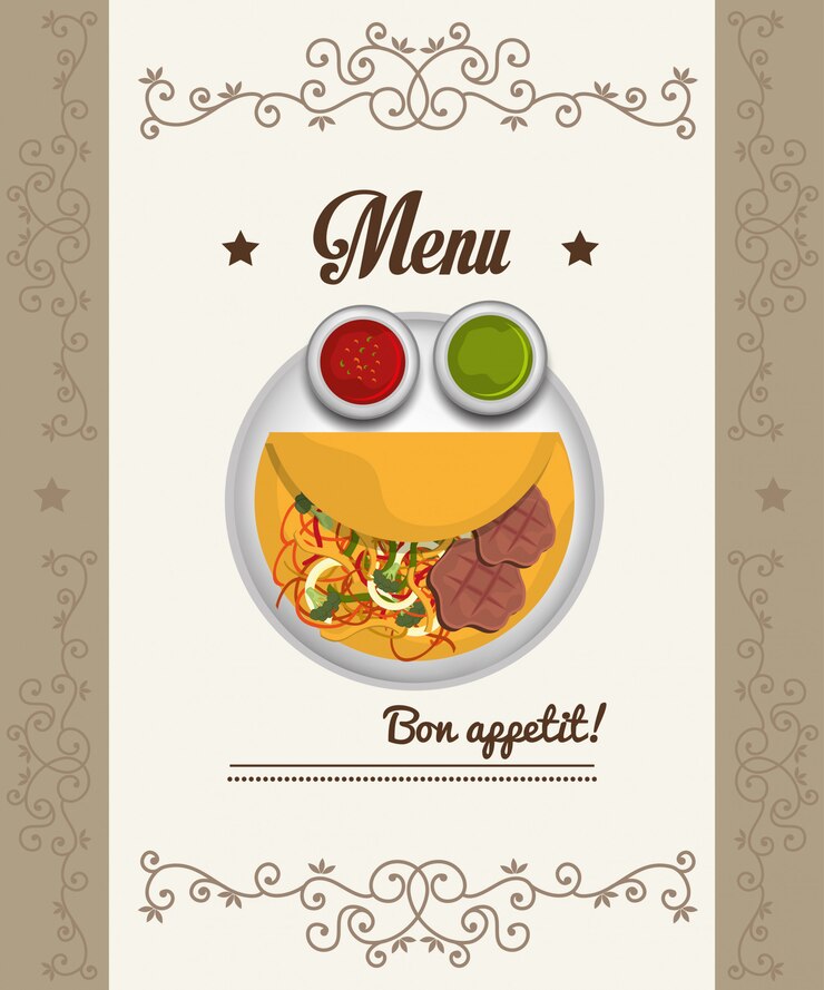Vecteur gratuit menu gastronomie et restaurant