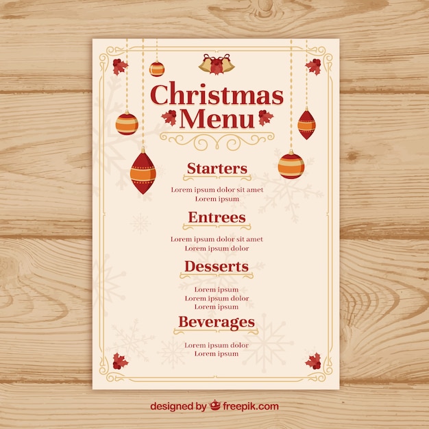 Menu De Noël Rétro