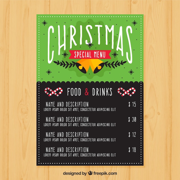 Menu De Noël Vintage