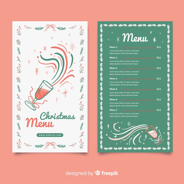 Vecteur gratuit menu de noel