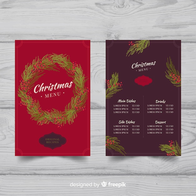 Vecteur gratuit menu de noel