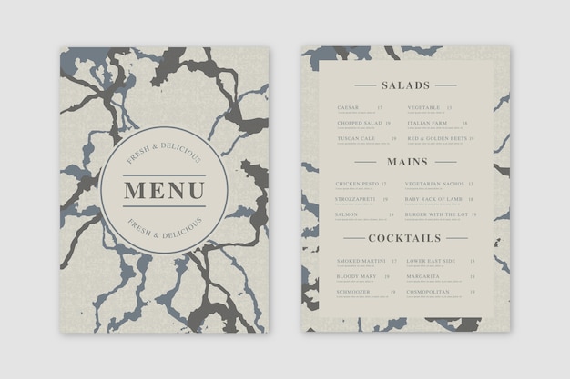 Menu De Restaurant De Nourriture Saine Vintage