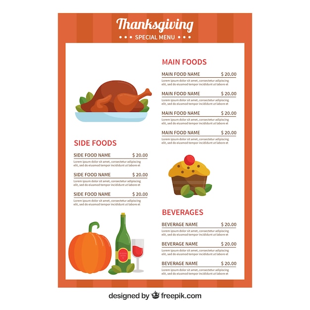 Menu De Thanksgiving