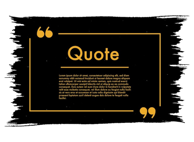 Vecteur gratuit message de citation sur la bannière de coup de pinceau noir et jaune