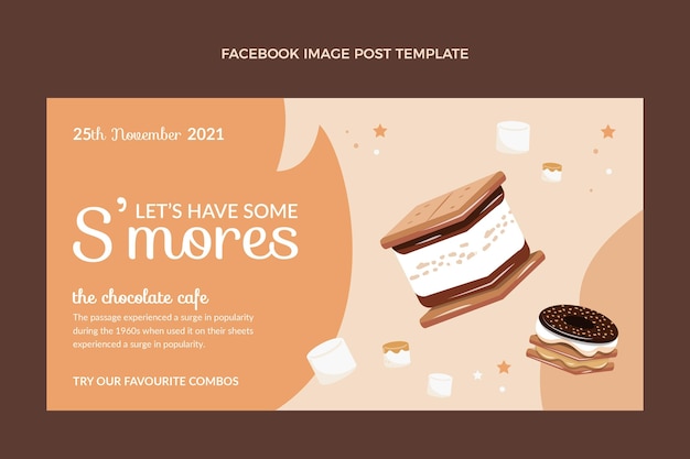 Vecteur gratuit message facebook dessert design plat