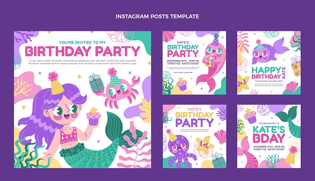 Messages Instagram D'anniversaire Enfantins Dessinés à La Main