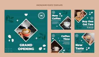 Vecteur gratuit messages instagram de café au design plat minimalistes