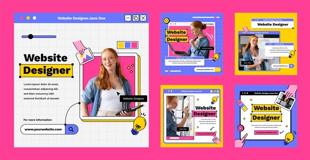 Messages instagram de concepteur web dessinés à la main