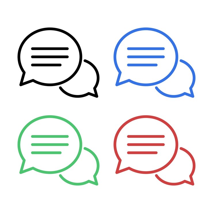 Vecteur gratuit messages style de contour ensemble multiple