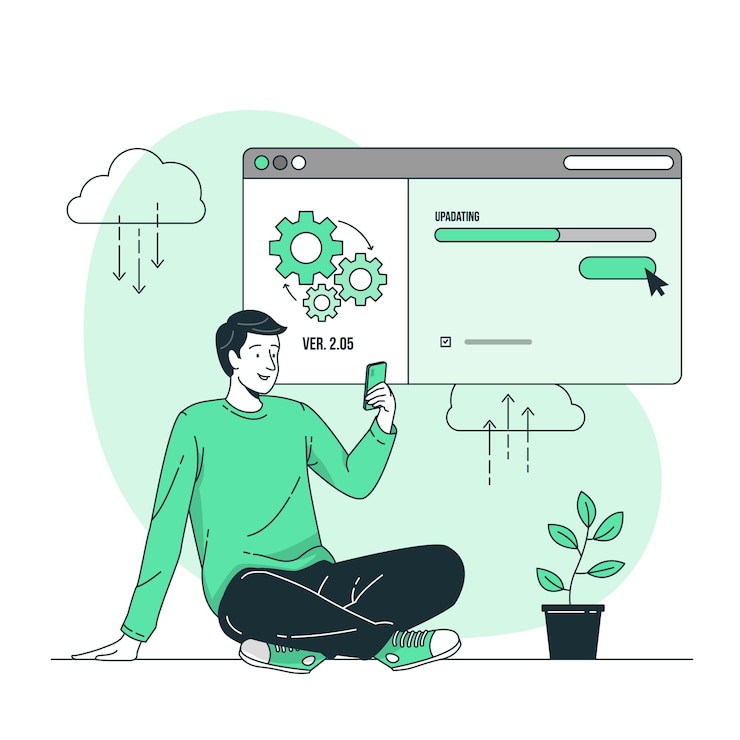 Vecteur gratuit mettre à jour l'illustration du concept