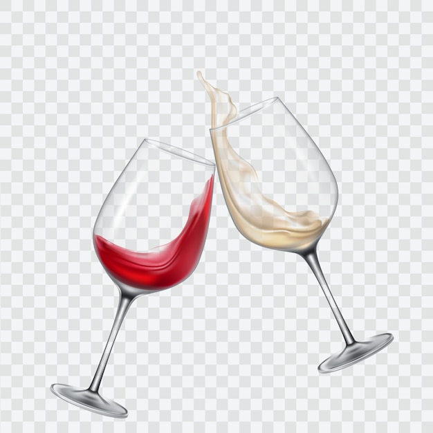 Mettre des verres transparents au vin blanc et rouge