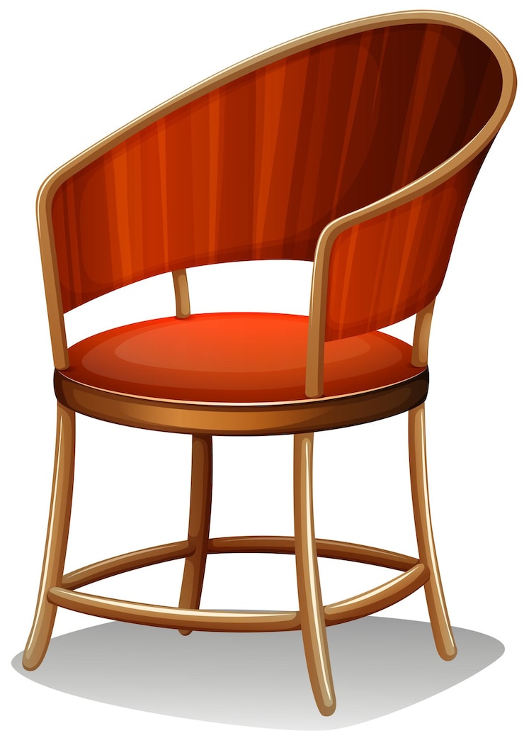 Vecteur gratuit un meuble chaise marron