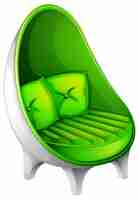 Vecteur gratuit un meuble chaise verte