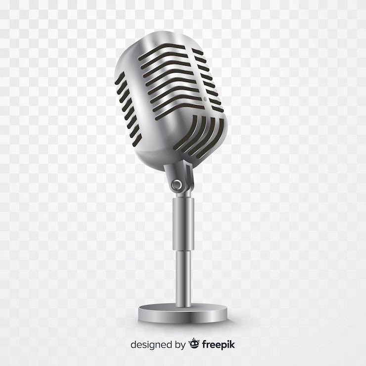 Vecteur gratuit microphone métallique réaliste pour chanter