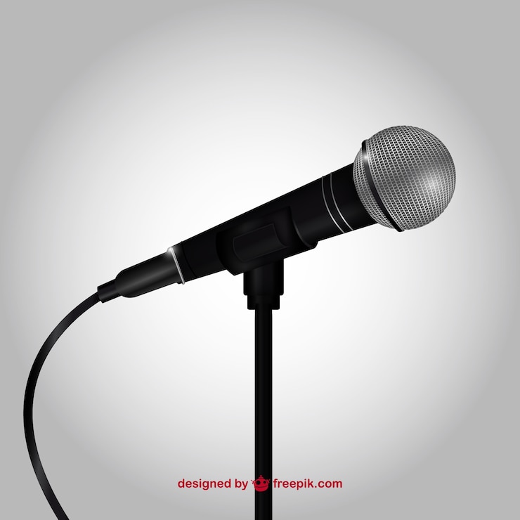 Vecteur gratuit microphone réaliste