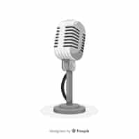 Vecteur gratuit microphone vintage dessiné à la main